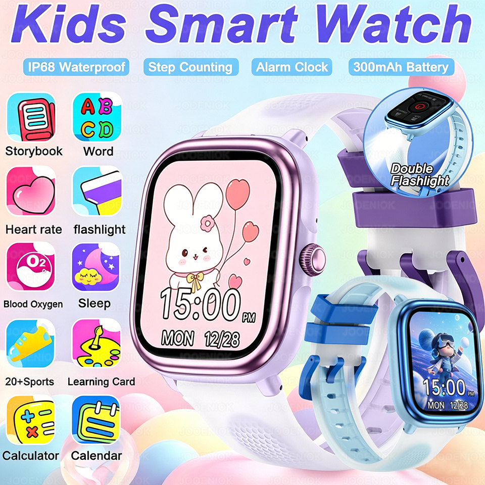 Smartwatch Watches Birthday Gift For Girls - 2026년형 새로운 스마트워치 어린이용 손전등 학습