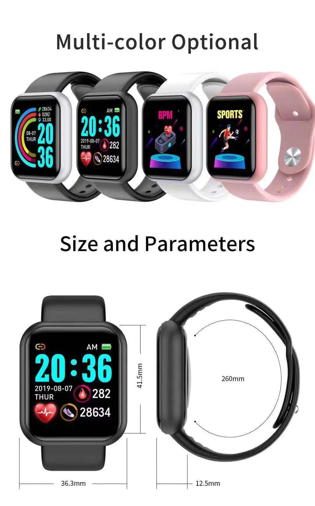 Smartwatch Watches Digital - D20 Pro 스마트워치 남성용 Y68 스마트워치,