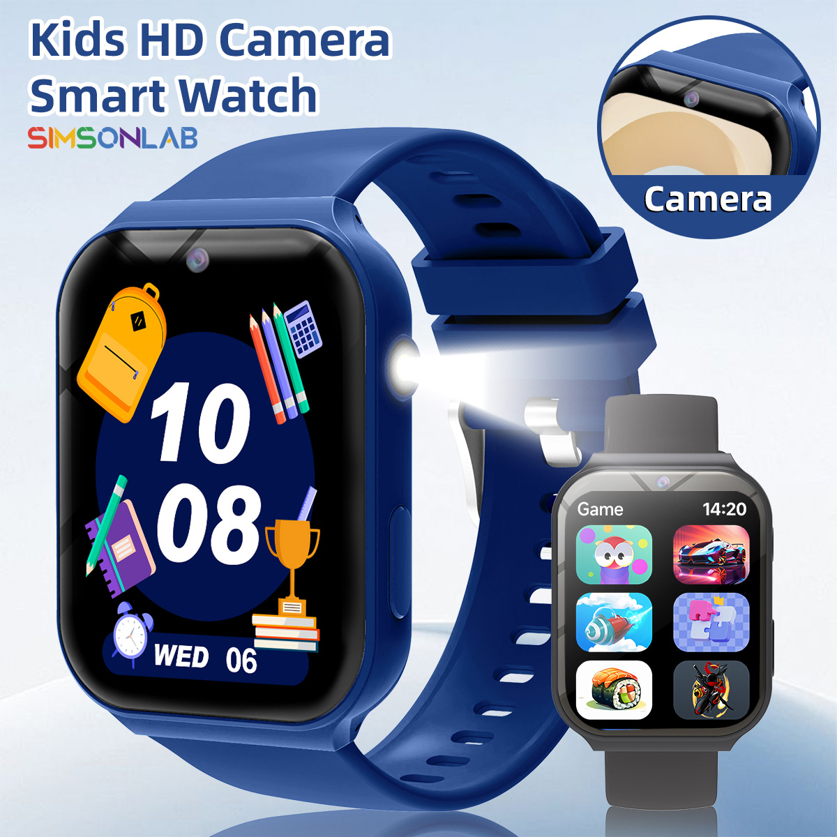Smartwatch Watches For 12 Year Old Boy - 어린이 학습용 카메라, 플래시, 멀티 게임,