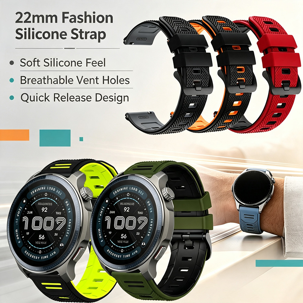 Smartwatch Stylish Watches For Women - 22mm 투톤 실리콘 시계 스트랩, Amazfit