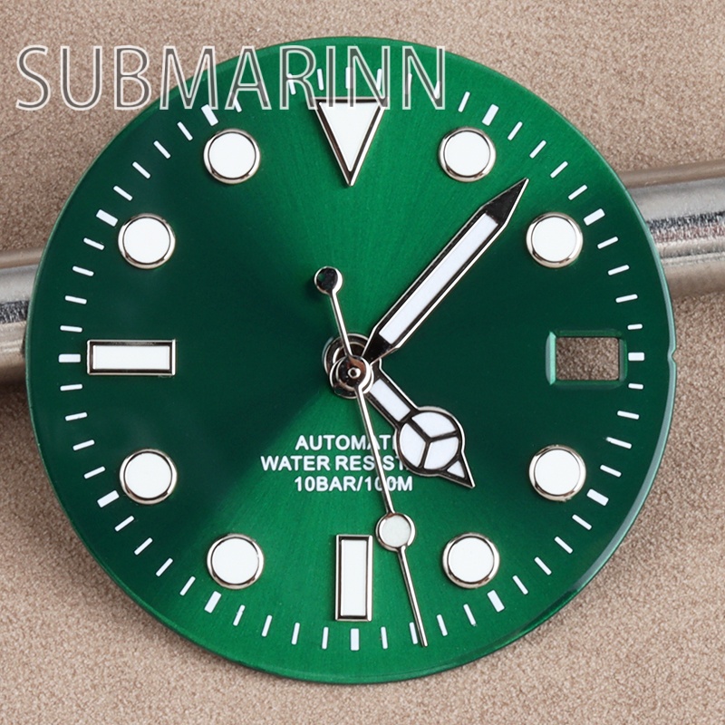 Luminous Dial Face - NH35 28.5mm 시계 다이얼 핸즈 그린