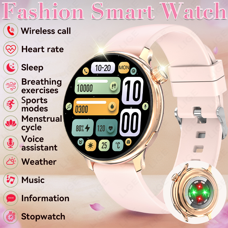 Smartwatch Stylish Watches For Women - LIGE 스타일리쉬 라운드 여성 스마트워치 블루투스