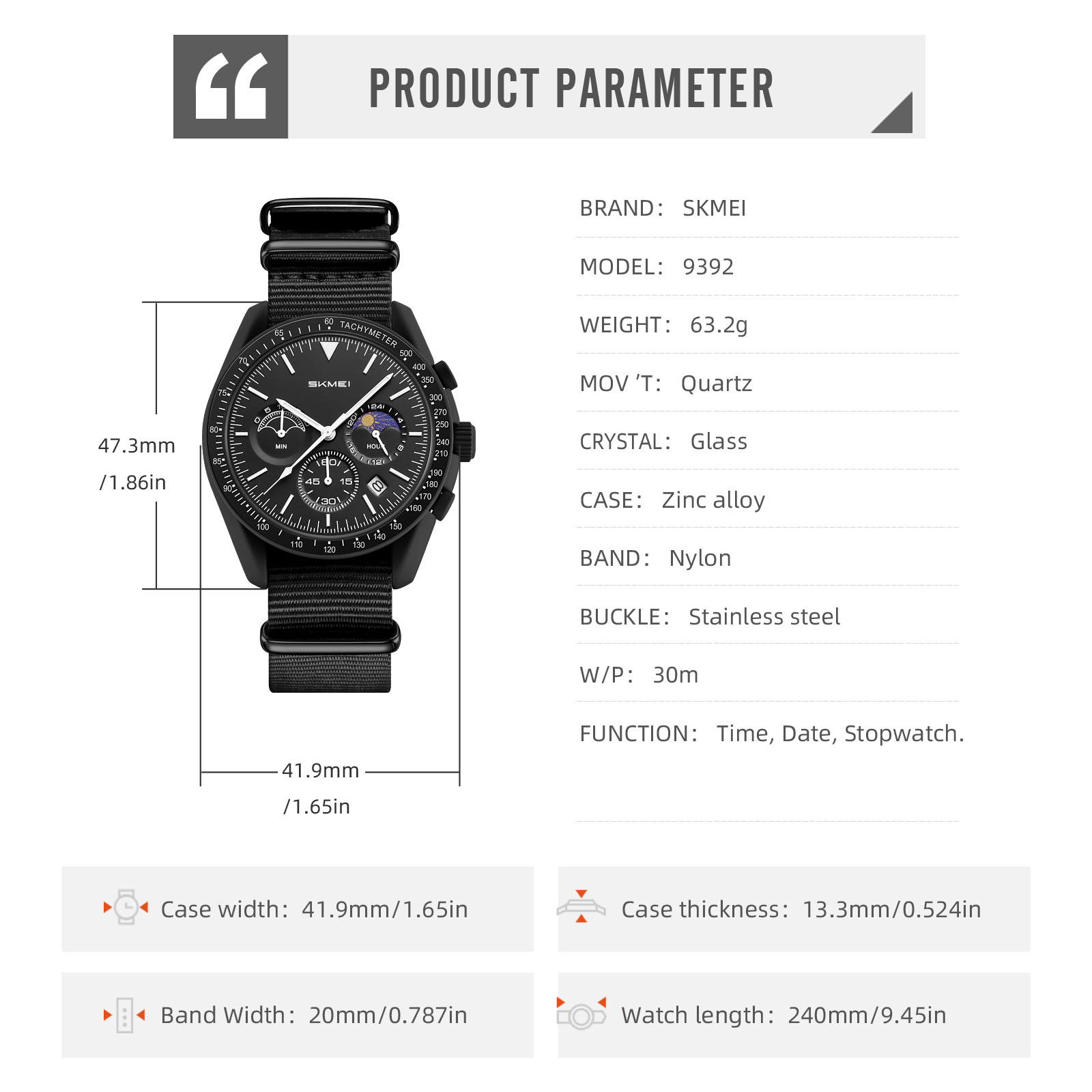 SKMEI 9392 남성용 쿼츠 시계 패션 손목시계 3 - Smartwatch Casual Watches For Men 리뷰 및 가격