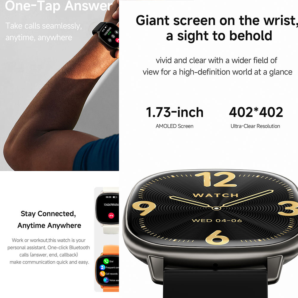 새로운 초슬림 패션 스마트워치 1.73 AMOLED 심 - Smartwatch Stylish Watches For Women 리뷰 및 가격