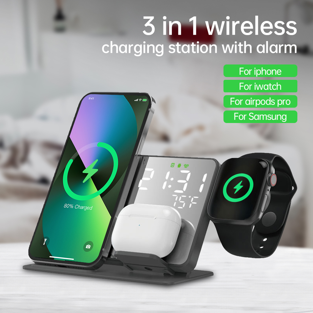 3 인 1 무선 충전기 아이폰 14 13 12 프로 애 - Smartwatch Watches Digital 리뷰 및 가격