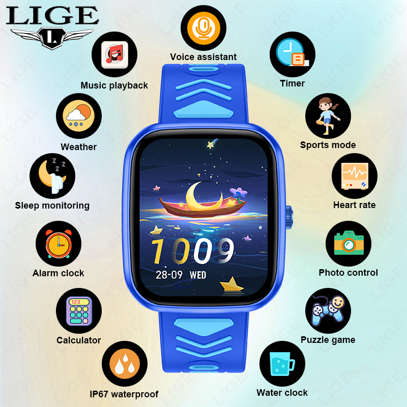 LIGE 어린이 스마트워치 게임 방수 전자제품 터치스크 - Smartwatch Watches Birthday Gift For Girls 리뷰 및 가격