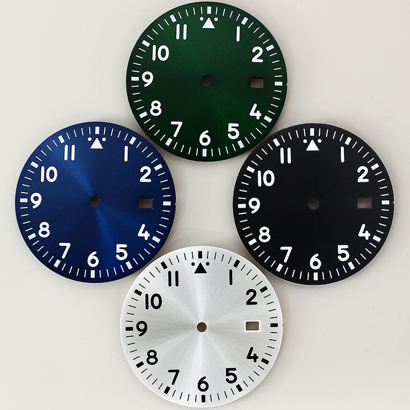33.8mm 무로고 파일럿 시계 다이얼 그린 야광 싱글 - Luminous Dial Face 리뷰 및 가격