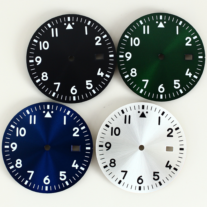 33.8mm 무로고 파일럿 시계 다이얼 그린 야광 싱글 - Luminous Dial Face 리뷰 및 가격