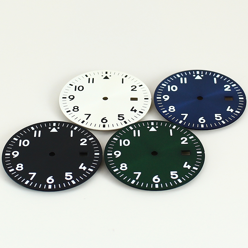 33.8mm 무로고 파일럿 시계 다이얼 그린 야광 싱글 - Luminous Dial Face 리뷰 및 가격