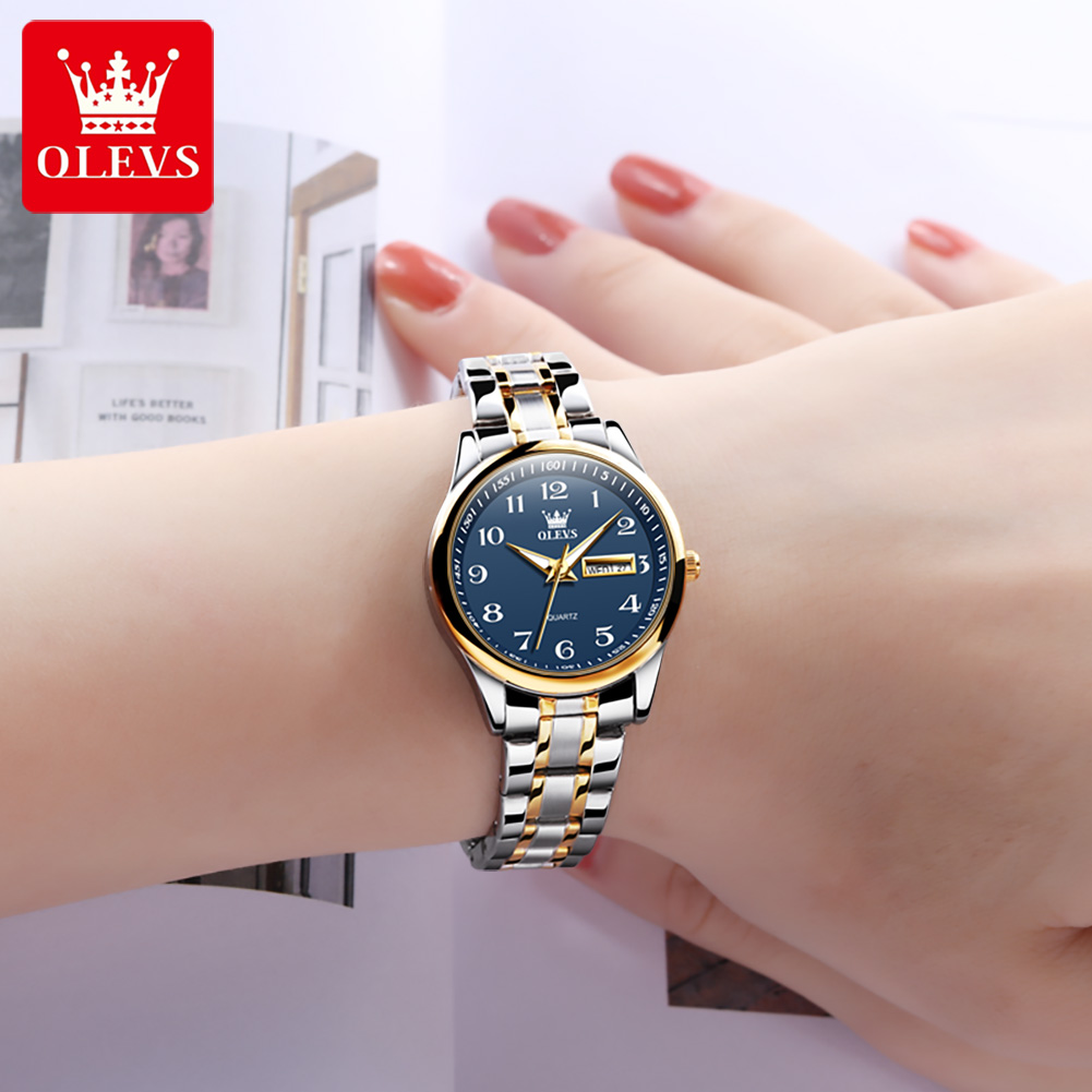 OLEVS 브랜드 여성용 시계 쿼츠 시계 달력 주간 방 - Watches Original 리뷰 및 가격