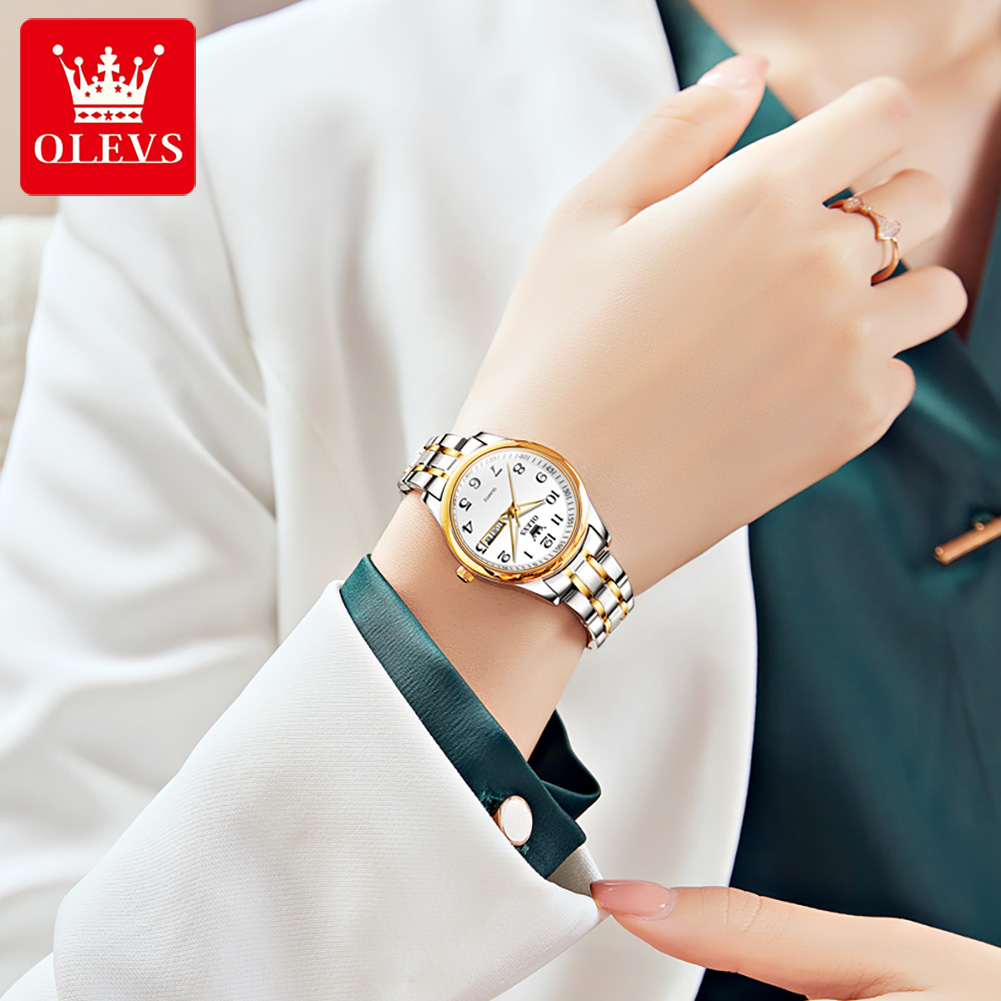 OLEVS 브랜드 여성용 시계 쿼츠 시계 달력 주간 방 - Watches Original 리뷰 및 가격