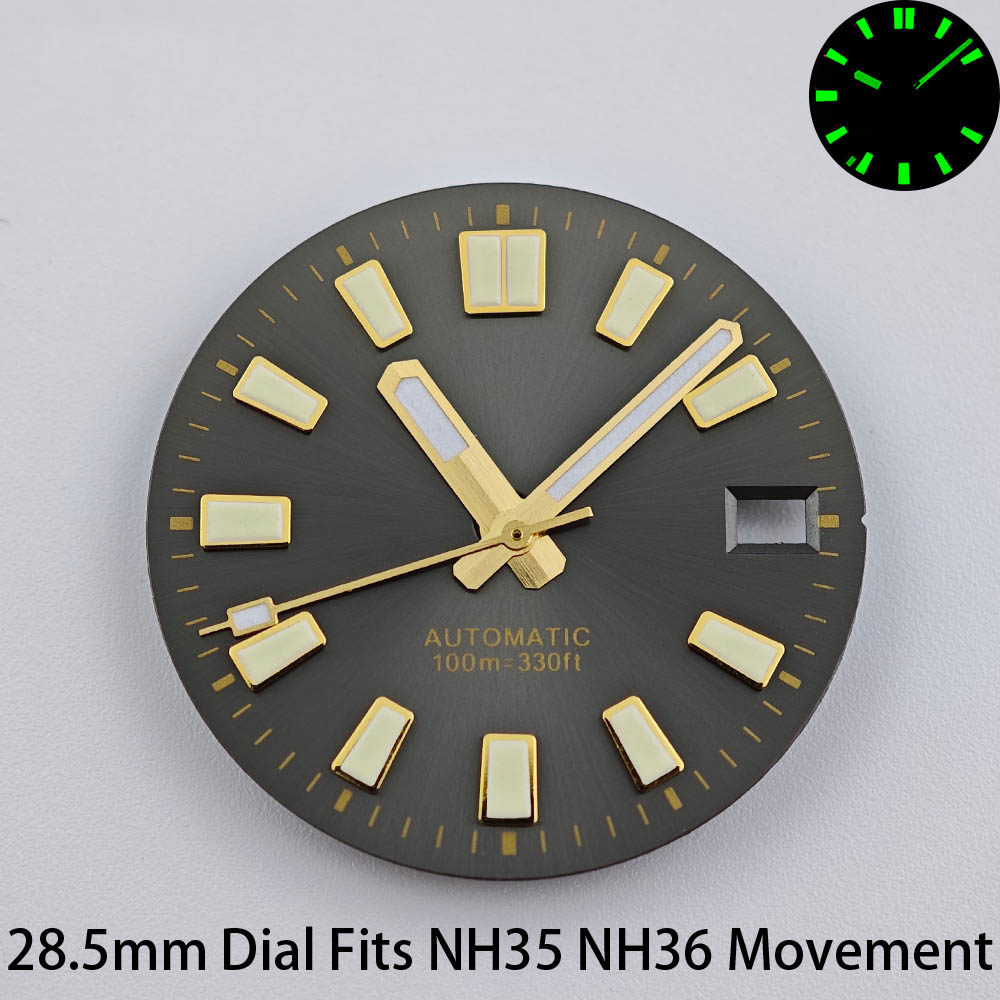 28.5mm 싱글 캘린더 시계 다이얼 그린 야광 시계판 - Luminous Dial Face 리뷰 및 가격