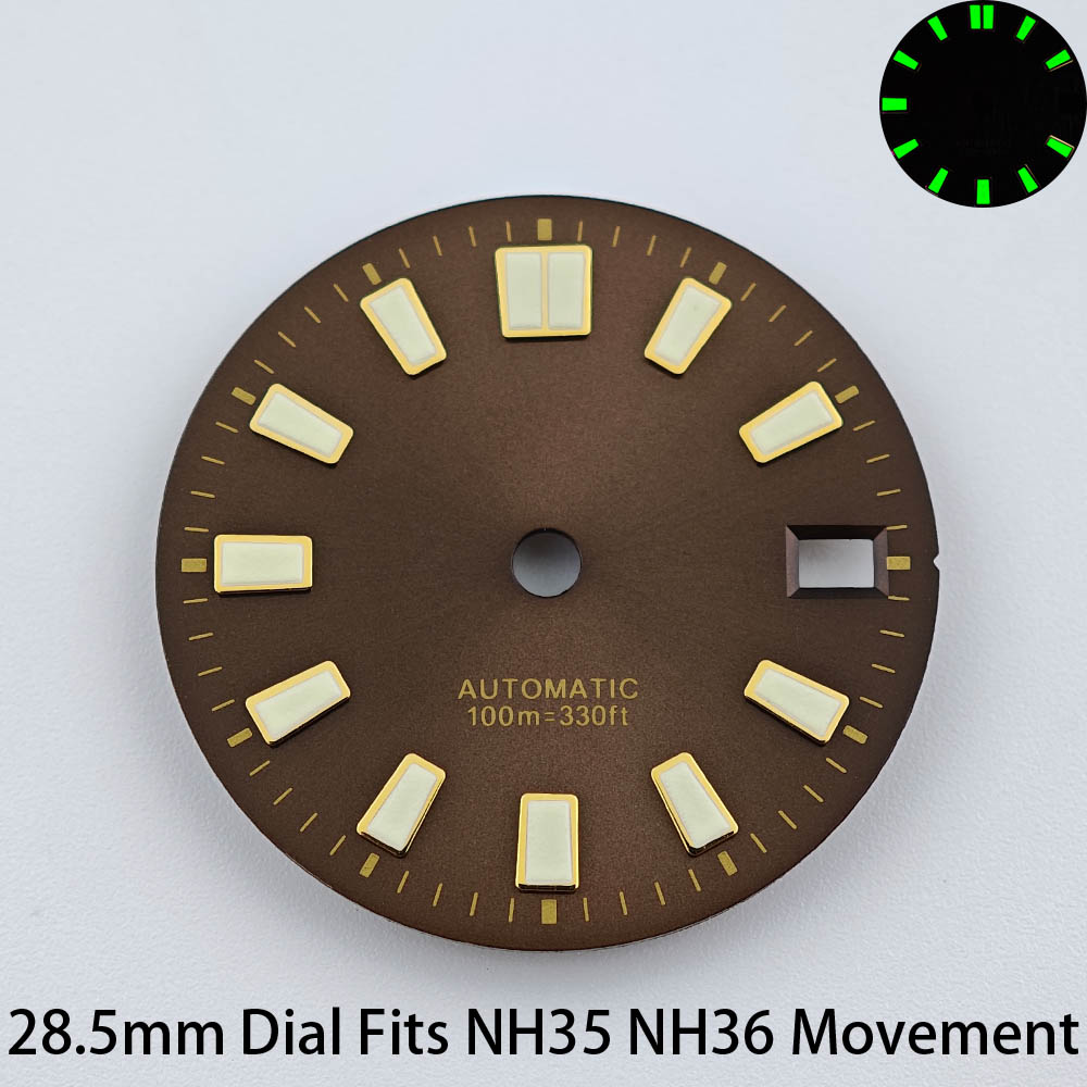 28.5mm 싱글 캘린더 시계 다이얼 그린 야광 시계판 - Luminous Dial Face 리뷰 및 가격