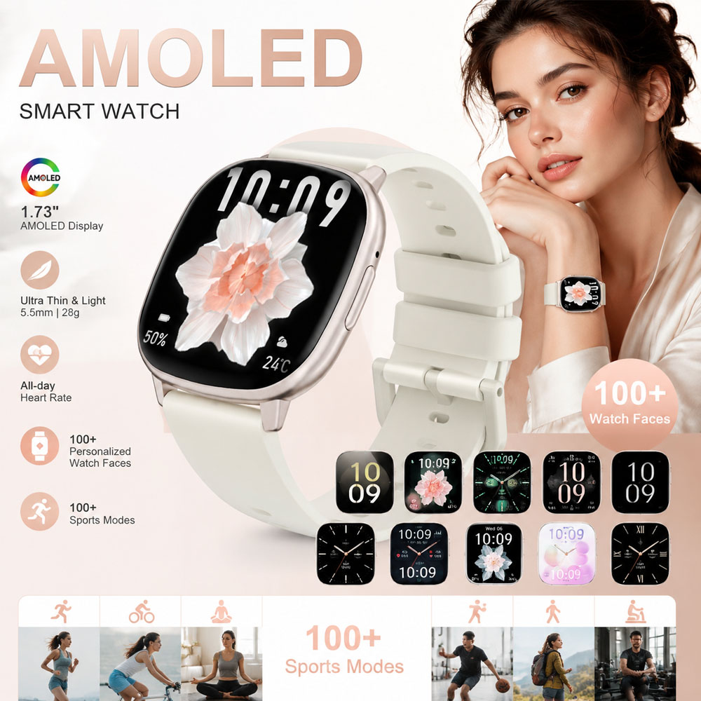 HD17 AIR AMOLED 패션 스마트워치 1.73인 - Smartwatch Stylish Watches For Women 리뷰 및 가격