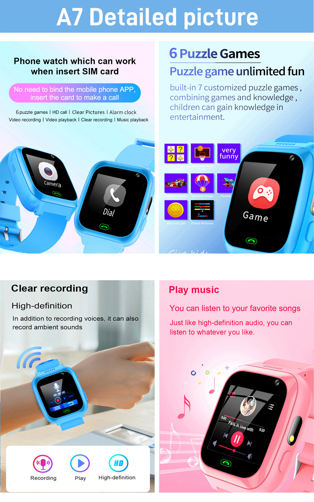 2G 4G 어린이 스마트 시계 전화 게임 시계 미니 전 - Smartwatch Watches Gift For Boys 리뷰 및 가격