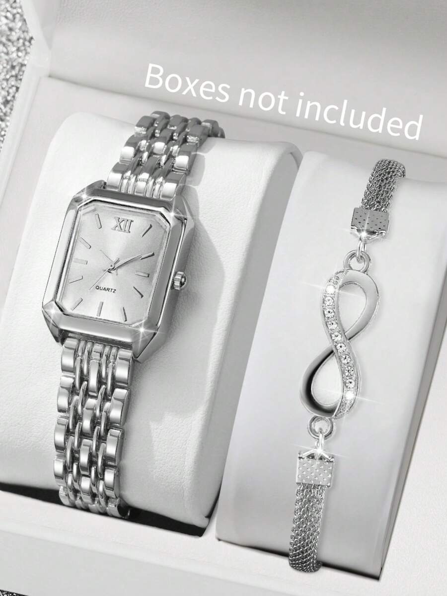 2개 세트 여성 패션 캐주얼 사각 미니멀리스트 다이얼  - Watches Original 리뷰 및 가격