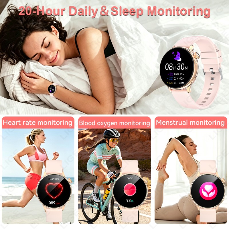 LIGE 스타일리쉬 라운드 여성 스마트워치 블루투스 통 - Smartwatch Stylish Watches For Women 리뷰 및 가격