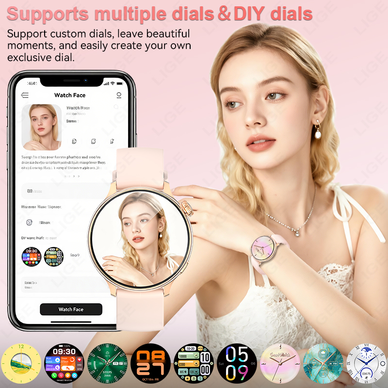 LIGE 스타일리쉬 라운드 여성 스마트워치 블루투스 통 - Smartwatch Stylish Watches For Women 리뷰 및 가격